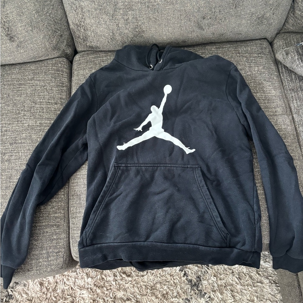 Jordan Black Hoodie with White Logo